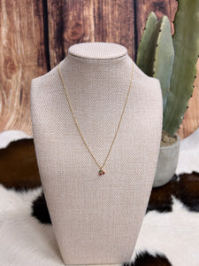 Rhinestone Cherry Gold Necklace