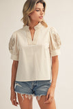 Bryn Embroidery Accent Top