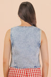 Tatum Washed Denim Front Tie Vest