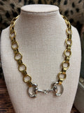 Brin Chunky Horse Bit Mixed Metal Necklace
