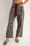 Leopard Tie Barrel Jeans