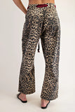 Leopard Tie Barrel Jeans