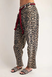 Leopard Tie Barrel Jeans