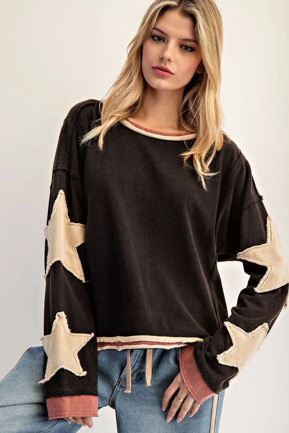 Sofia Star Patch Long Sleeve Top