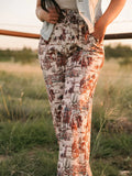 Western Graphic Wide Leg Pants