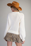 Horseshoe Long Sleeve Sweater-Ivory