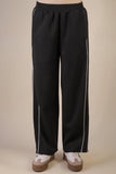 Tori Piping Detail Quarter Zip Set Black
