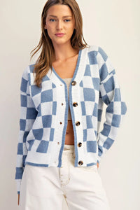 Allie Checker Print Cardigan