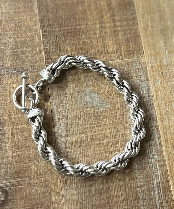 7mm Sterling Silver Rope Bracelet