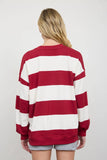 Madi Oversized Wide Stripe Crew Neck Top