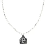 Western Initial Cattle Tag Necklace