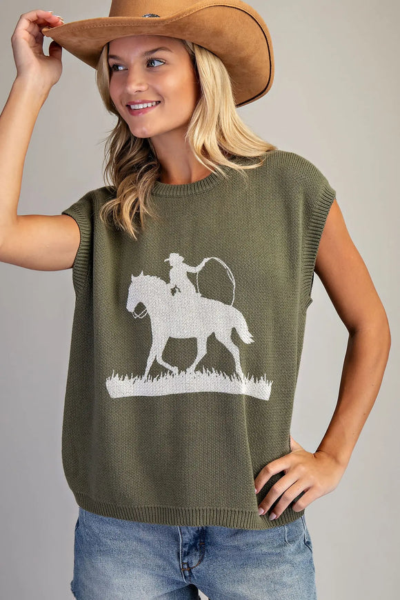 Darbie Western Graphic Sweater