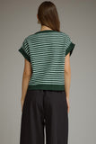 Kathrine Stripe Cap Sleeve Knit Top