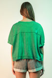 Gracie Oversized Green Crop Top