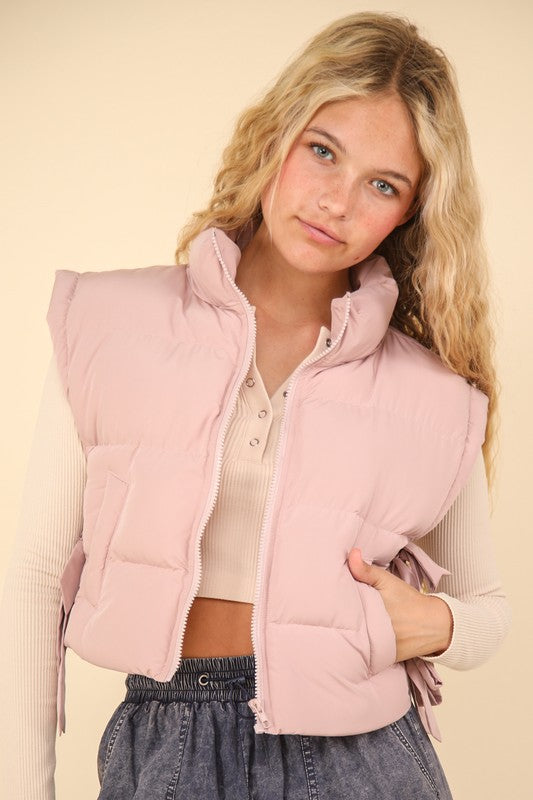 Truthy Bow Detail Vest- Blush