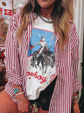 Brittany Red Stripe Button Down