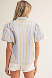 Cassie Striped Western Embroidery Top