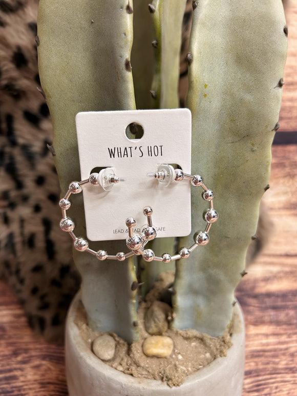 Graduated Beaded Hoop Earring