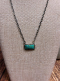 Kingman Turquoise Stone Bar Necklace