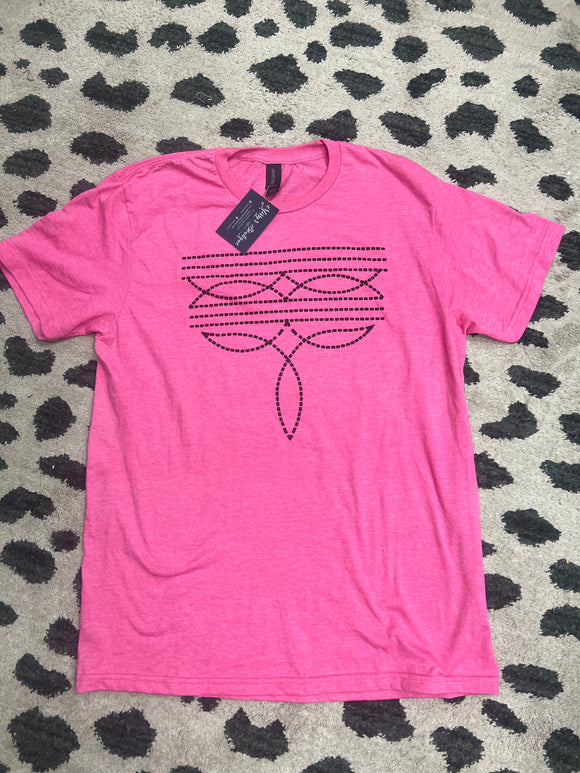 Boot Stitch Tee-Pink