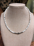 16” White Stone/Navajo Pearl Necklace