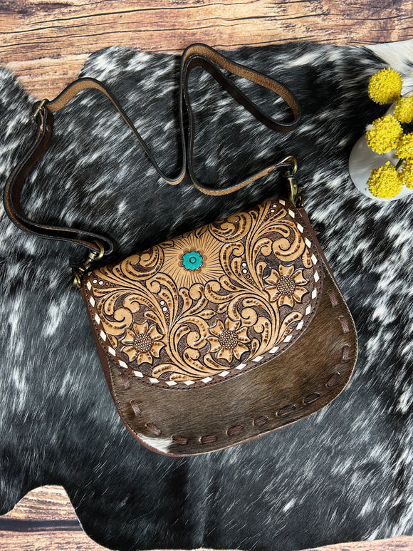 Tooled/Turquoise Leather Purse