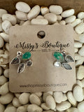 Turquoise Rhinestone Stud Earrings