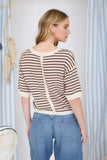 Halle Stripe Short Sleeve Sweater