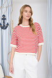 Halle Stripe Short Sleeve Sweater