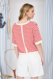 Halle Stripe Short Sleeve Sweater