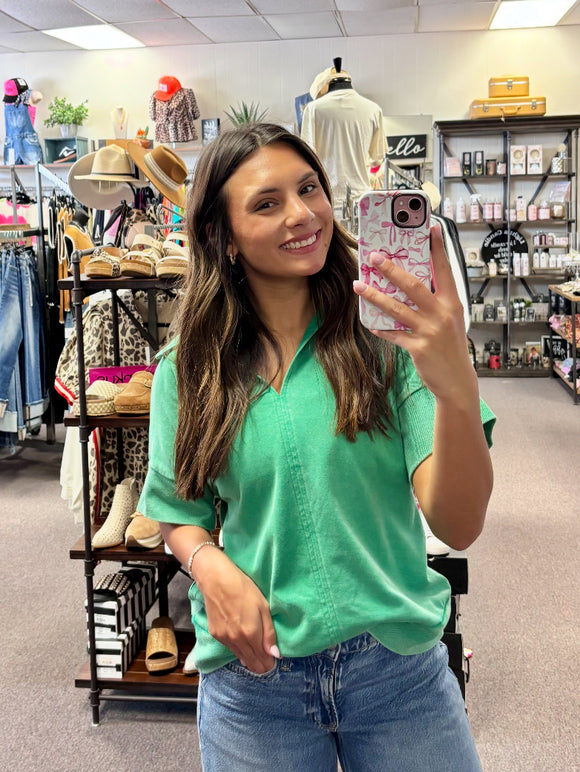 Caroline Top-Kelly green