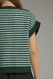 Kathrine Stripe Cap Sleeve Knit Top