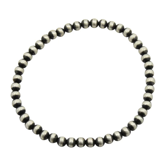 Navajo Pearls Bead Stretch Bracelet-4MM