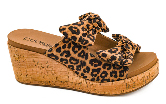 Corkys Bowed Up Leopard Sandals