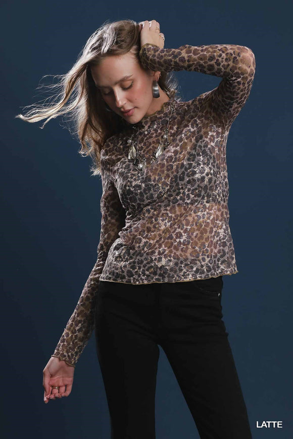 Gabby Leopard Sheer Top