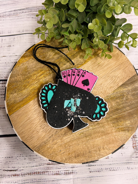 Turquoise Full House Black Ice Car Freshie