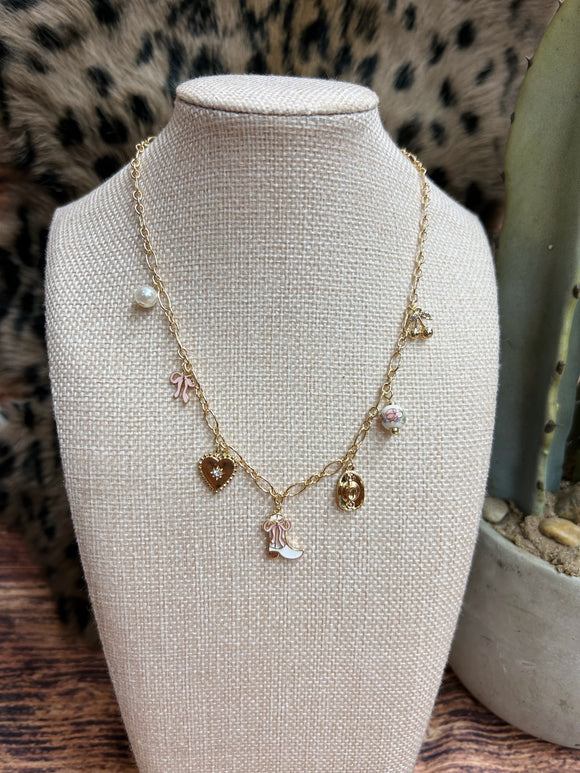Dainty Cowgirl Charm Necklace