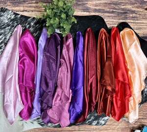 Solid  Square Satin Scarves