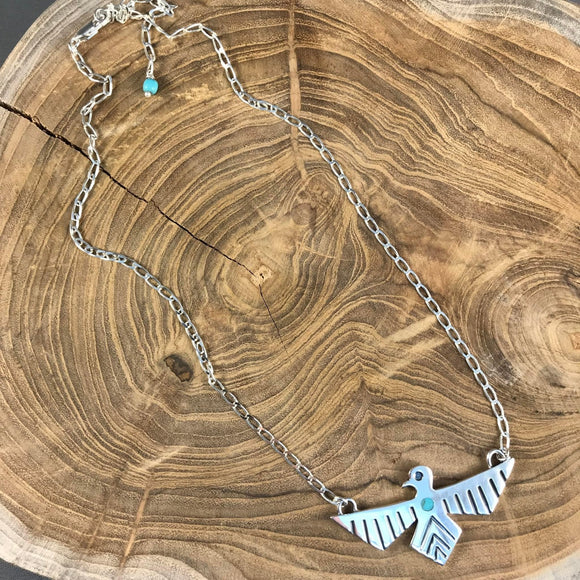 Sterling Silver Thunderbird Necklace