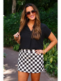 Checkerboard Checkered Skort