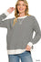 Zoe Striped Rib Banded Sweatshirt