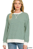 Zoe Striped Rib Banded Sweatshirt