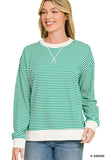Zoe Striped Rib Banded Sweatshirt