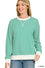 Zoe Striped Rib Banded Sweatshirt