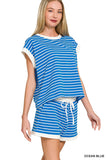 Harley Striped Rib Banded Shorts Set