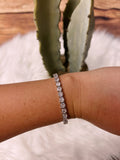 Silver Rhinestone Tennis Bracelet