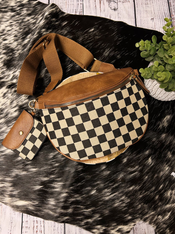 Checkered Bum Bag & Coin Bag