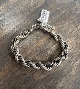 9 mm Sterling Silver Rope Bracelet