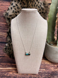 Turquoise Bar Sterling Silver Necklace