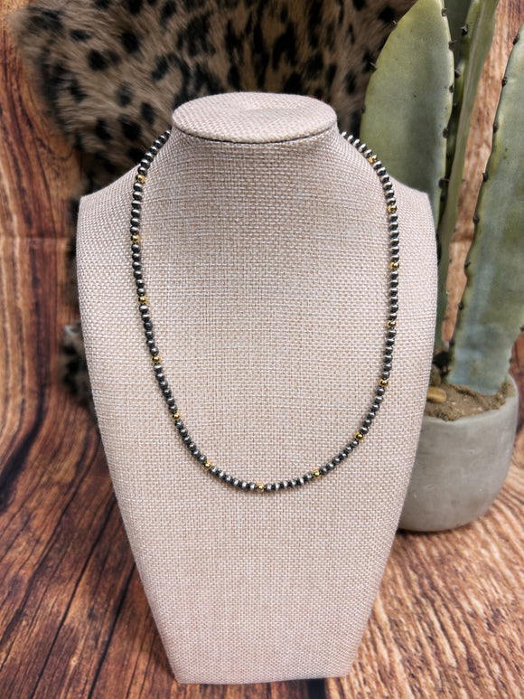 16” Navajo/Gold Plated Necklace